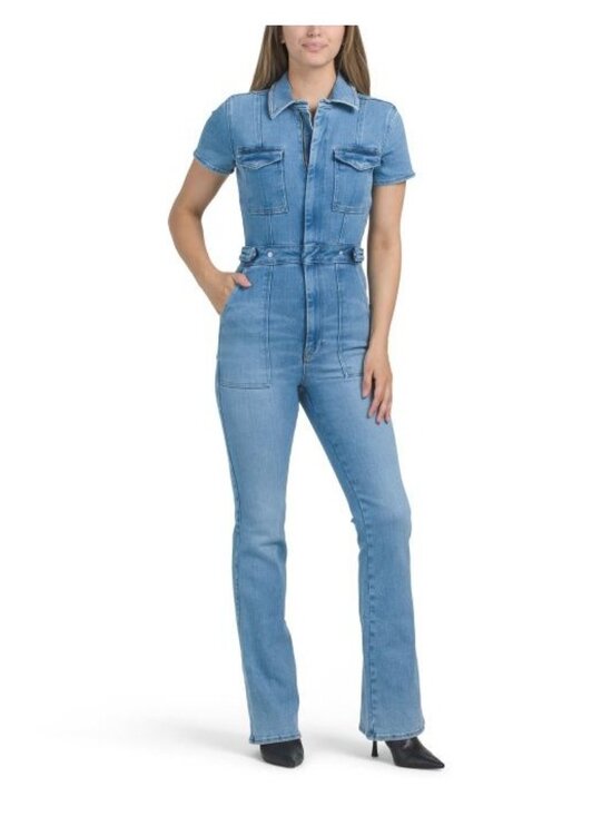 Good American Pants - Good American Bootcut Jumpsuit Blue Denim Size Small New with Tag